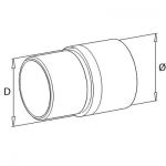 Raccord de liaison main courante bois sur tube inox