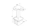 Support 90° pour MC plate a coller sur tube