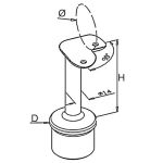 Support fixe 90° main courante ronde