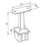 Support fixe carré main courante plate