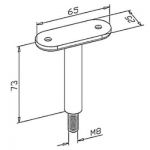 Support fixe main courante plate