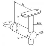 Support fixe main courante plate