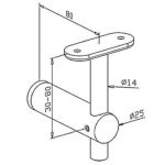 Support fixe main courante plate