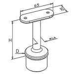 Support fixe main courante plate