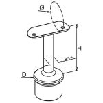 Support fixe main courante ronde