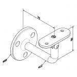 Support main courante murale orientable