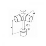 Support main courante orientable 0-70°