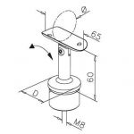 Support main courante orientable à emboiter