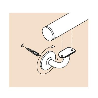 Support mural main courante ronde - fixation invisible