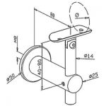 Support mural orientable main courante ronde