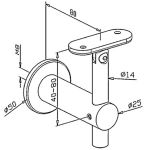 Support mural orientable main courante ronde