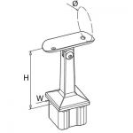 Support orientable carré main courante ronde