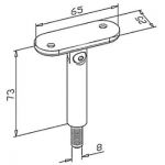 Support orientable main courante plate