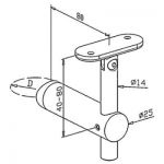 Support orientable main courante plate