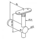 Support orientable main courante plate