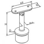 Support orientable main courante plate poli miroir