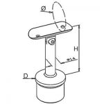 Support orientable main courante ronde