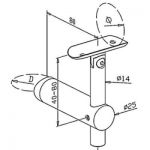 Support orientable main courante ronde