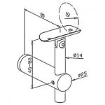 Support orientable main courante ronde