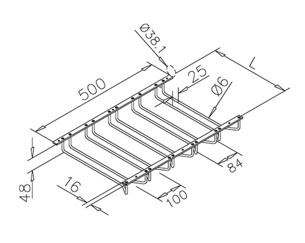 Support pour verre &agrave; pied - 5 branches - inox bross&eacute;
