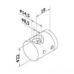 SUPPORT TRANSVERSAL DROITE/ PROFIL PLAT - CABLE Ø4 mm - INOX 316