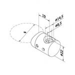 SUPPORT TRANSVERSAL GAUCHE/ TUBE Ø42,4 mm  - CABLE Ø4 mm - INOX 316