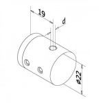 SUPPORT TRANSVERSAL SUR PROFIL PLAT POUR CABLE Ø4 mm - INOX 316