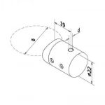 SUPPORT TRANSVERSAL SUR TUBE Ø42.4 mm POUR CABLE Ø4 mm - INOX 316