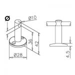 Support traversant - aspect inox brossé