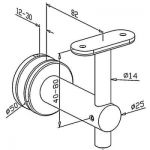 Support verre fixe main courante plate