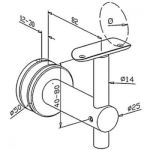 Support verre fixe main courante ronde