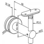 Support verre orientable main courante plate