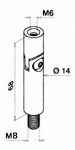 Tige orientable taraudée M6-M8