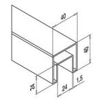 Tube inox à fond de gorge 40 x 40 mm
